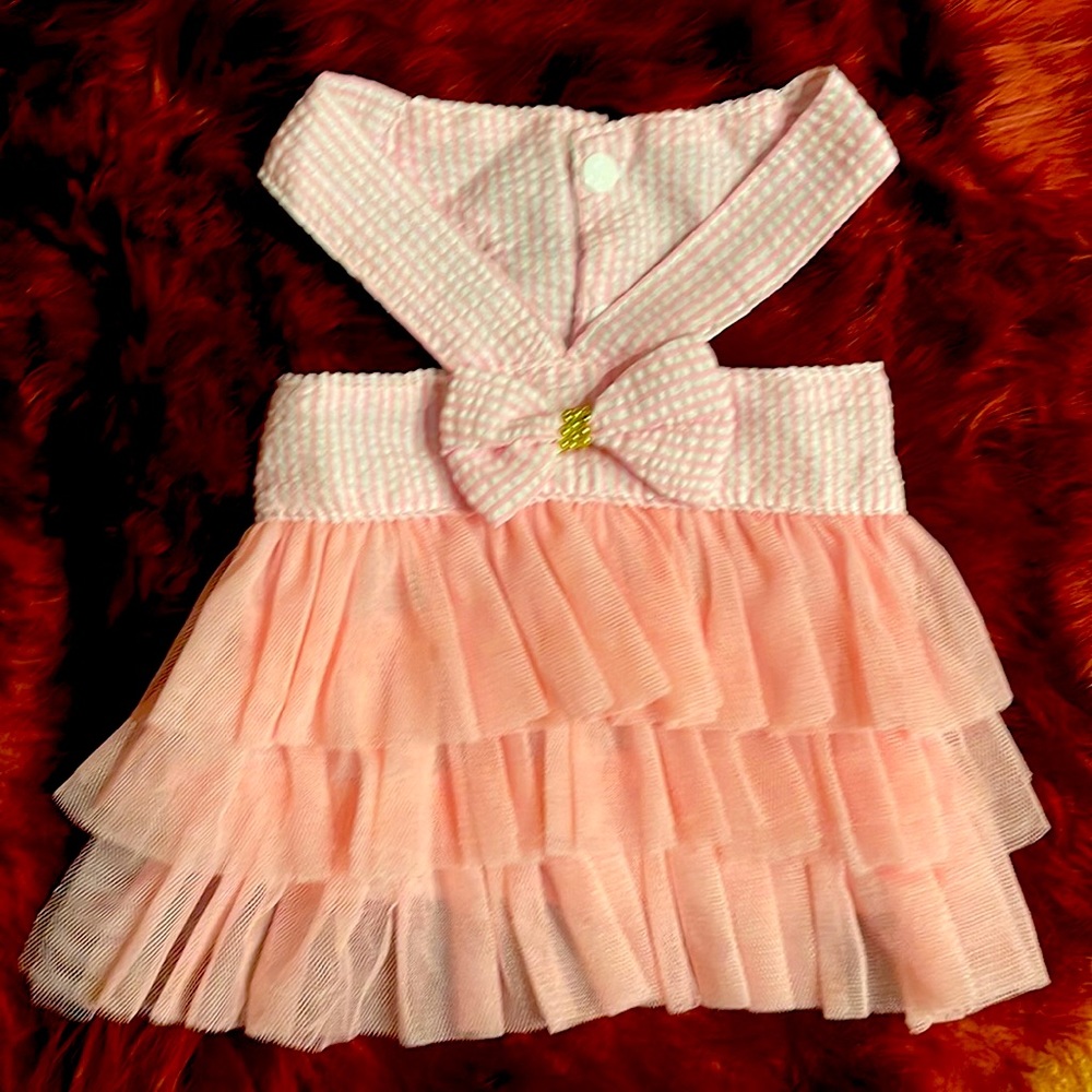 Adorable Female Dog Dress with Skirt & Bow